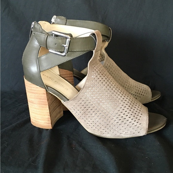 🔥 FIRE SALE 🔥 WOMEN’S Pretty Taupe MARC FISHER HIGH HEEL SANDLE SHOE sz 8 - Picture 3 of 7